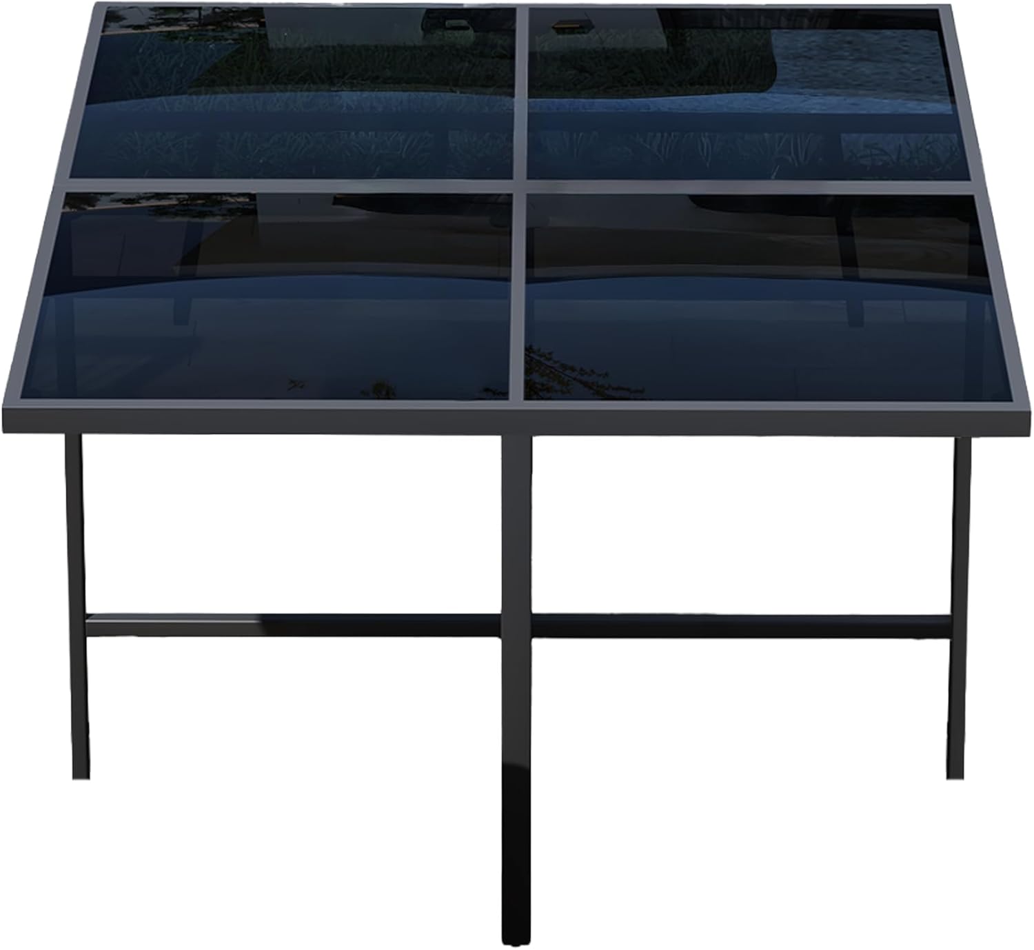 Merax 7-teiliges Garten-Essgruppe, Esstisch-Set für 6 Personen, Tisch mit gehärtetem Glas & Akazienholz-Armlehnen, Abnehmbaren Kissen, Für Garten, Terrasse, Balkon, Schwarz, Holzfarbe — Ansicht 6