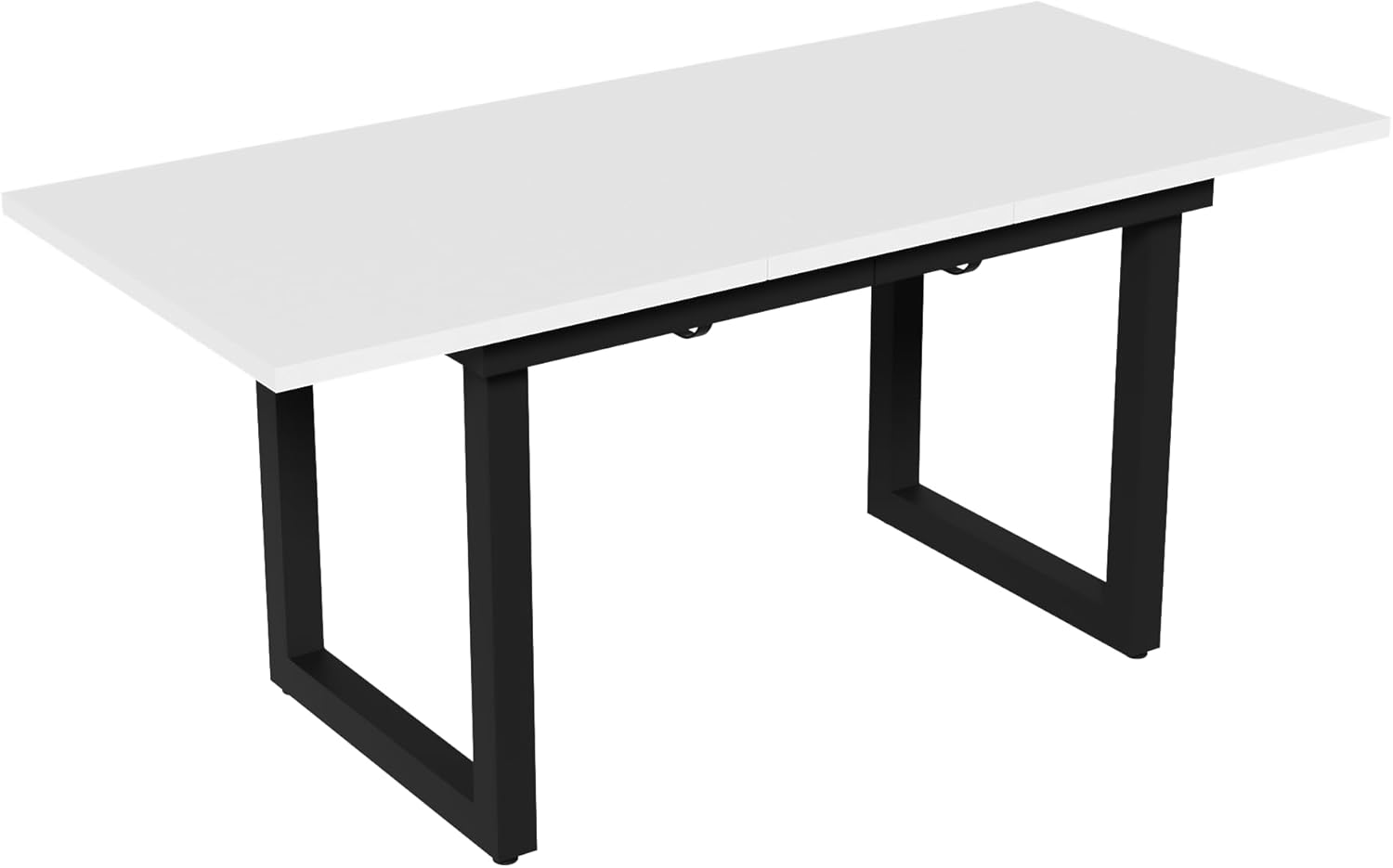 Merax Esstisch 140/180x80x75cm, Ausziehbar Esszimmertisch mit Tischbeine aus Metall, Rechteckiger Küchentisch für Wohnzimmer und Esszimmer, Weiß — Ansicht 6