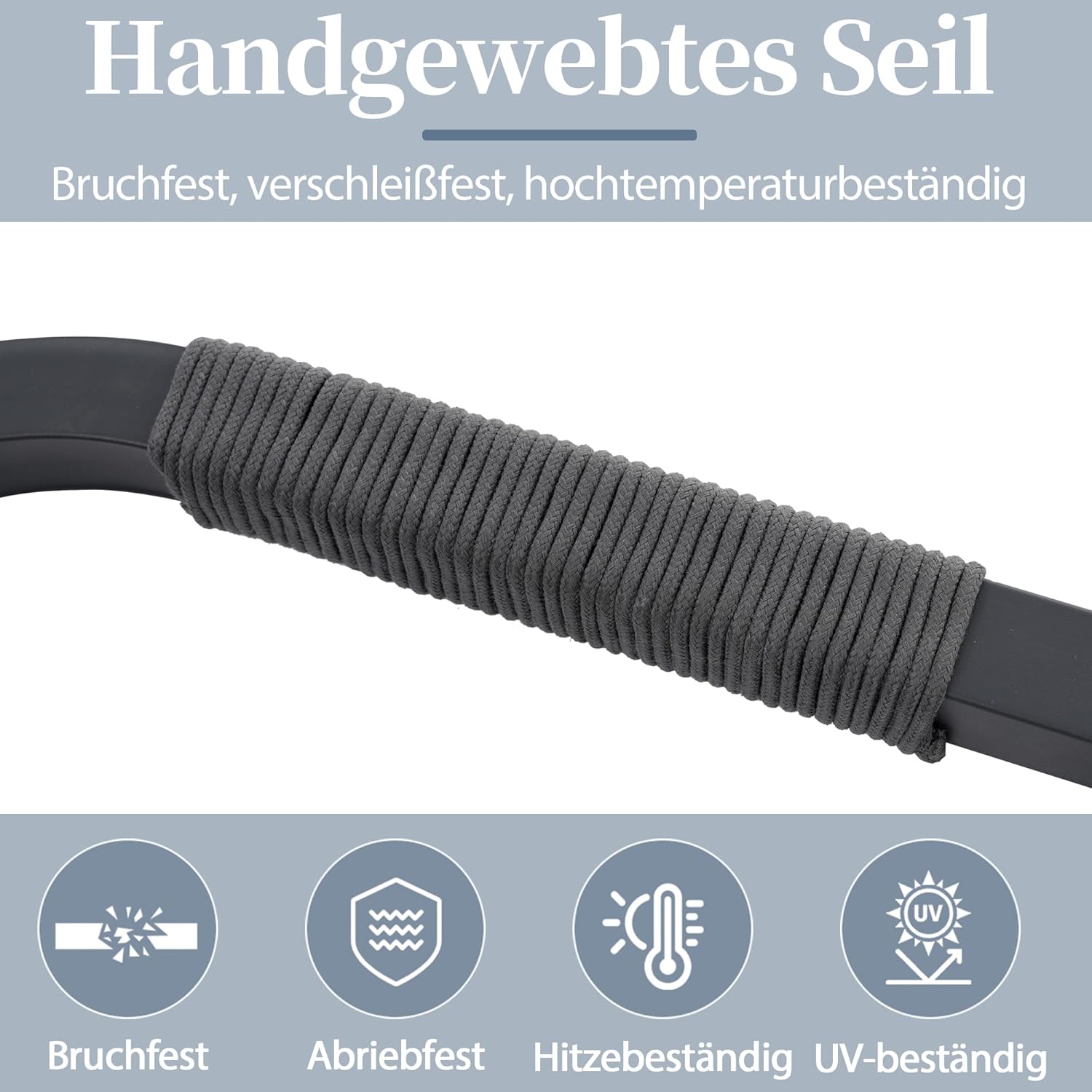 Merax Gartenmöbel-Set für 6 Personen, Ecksofa mit geflochtenen Arm- & Rückenlehnen, Outdoor Lounge Set mit Couchtisch & Glasplatte, verzinkte Stahlrohre, Gartenlounge für Terrasse Balkon, Grau — Ansicht 6