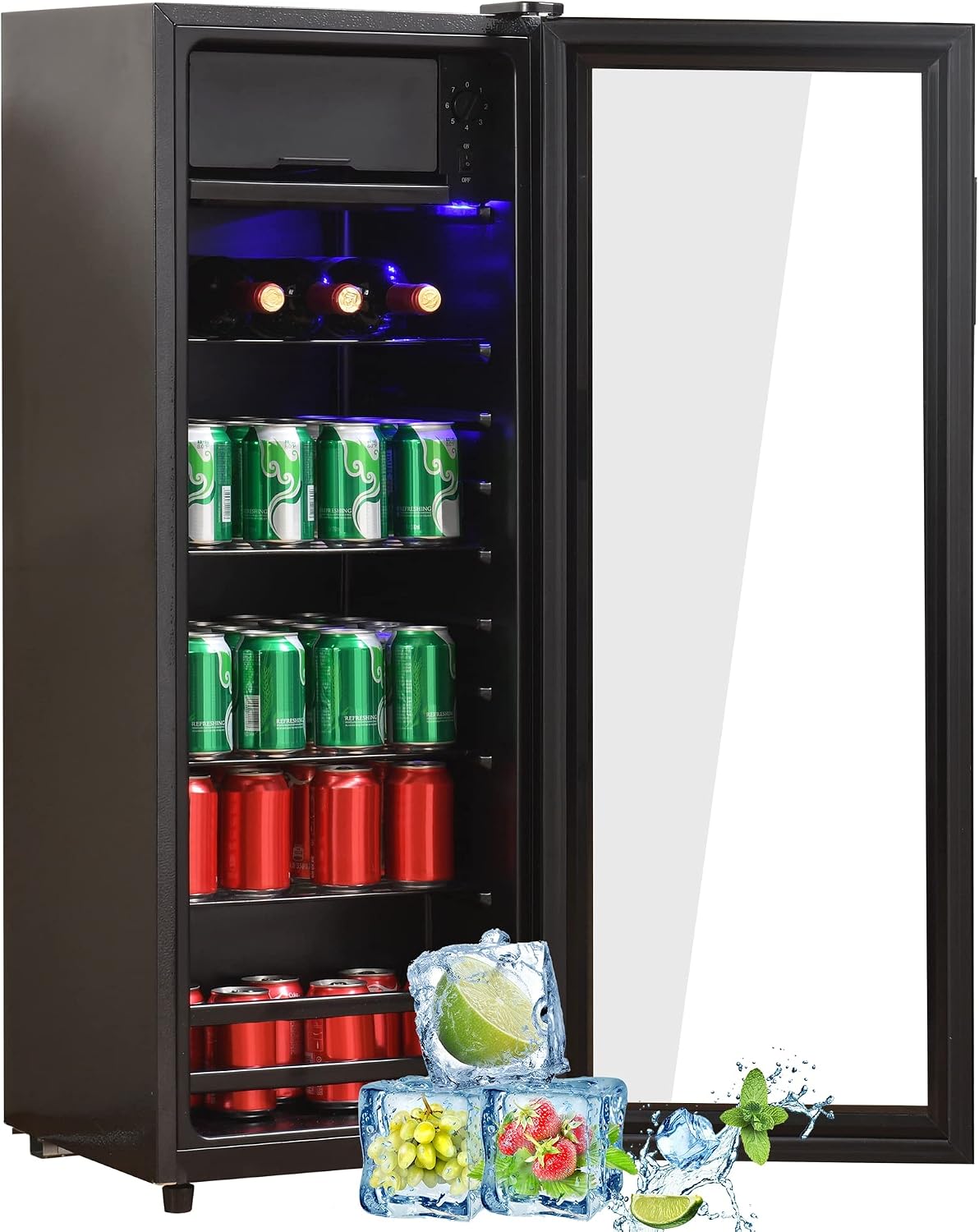Merax Kühlschrank 128L, Freistehend Getränkekühl